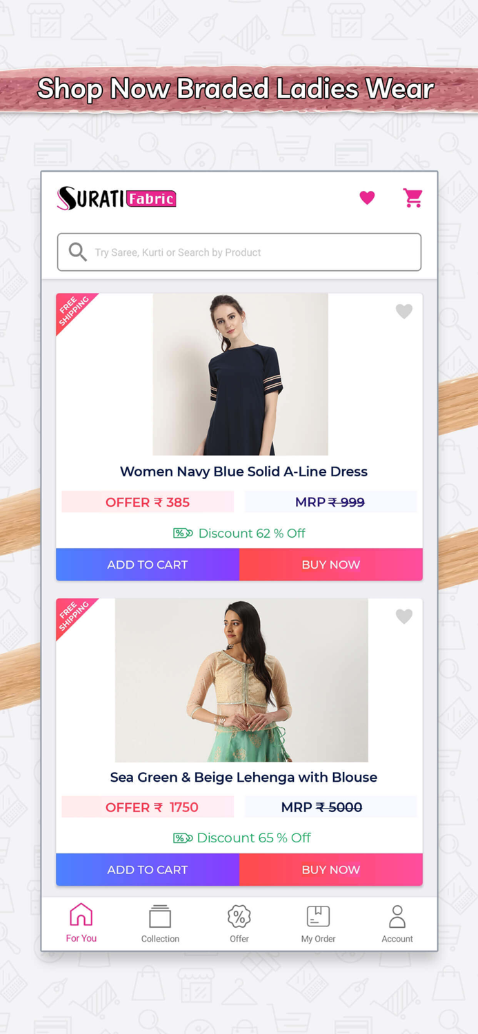 Surati Fabric  Sarees Kurtis