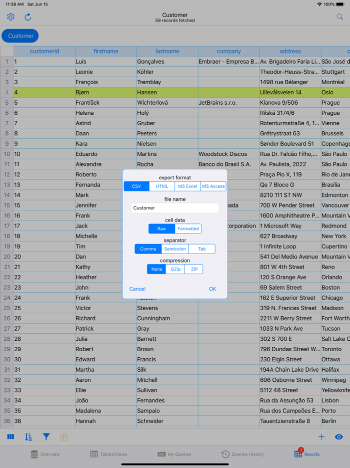 SQLite Mobile Client