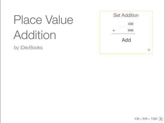 Place Value Addition iPad screenshot