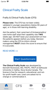 Clinical Frailty Scale (CFS) screenshot