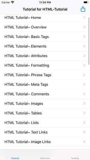 Tutorial for HTML screenshot 1