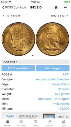 PCGS CoinFacts Coin Collecting screenshot 1