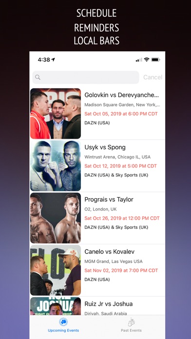 How to cancel & delete Boxing Showtimes from iphone & ipad 1