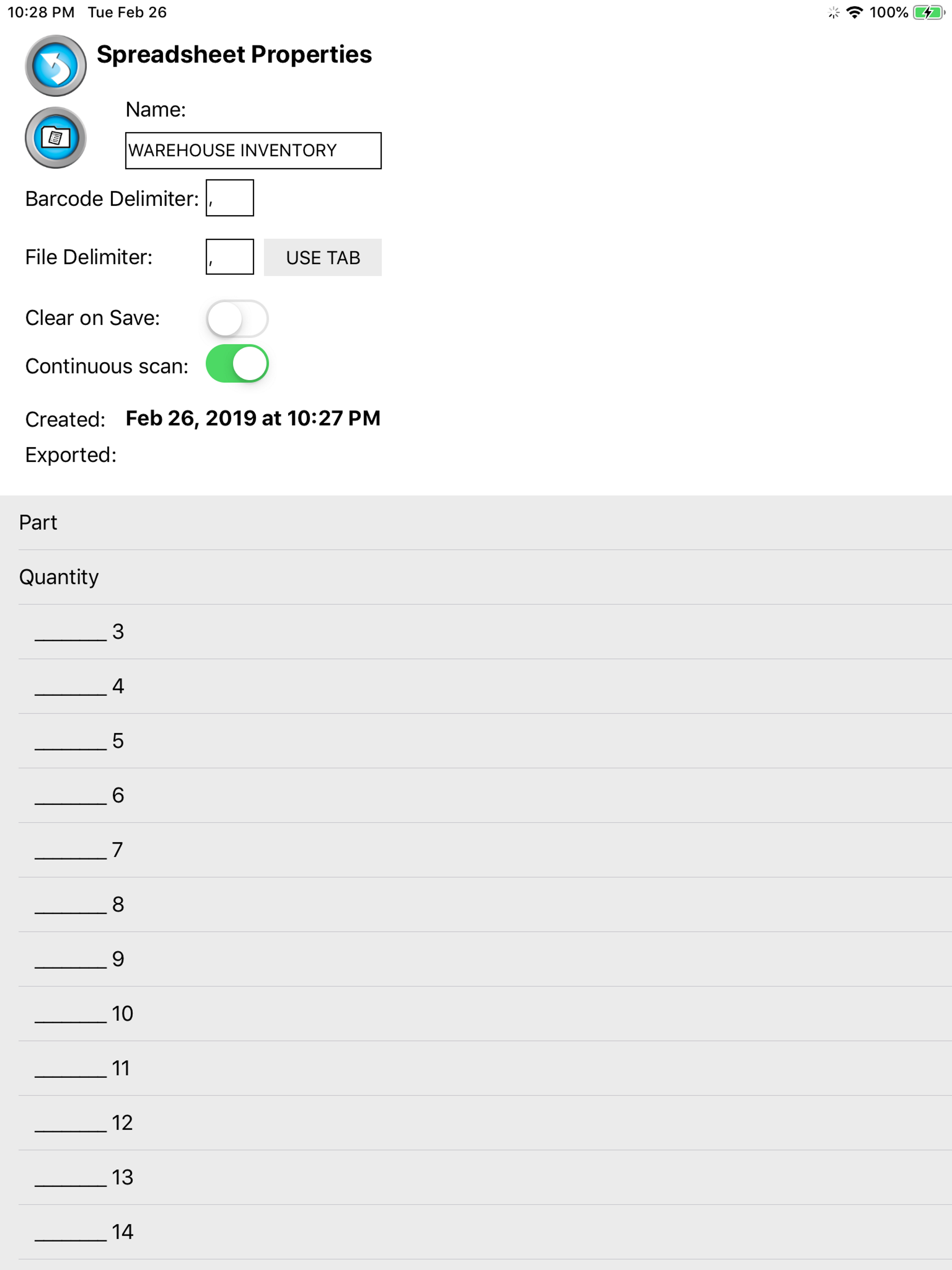 Scan to Spreadsheet