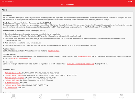 BCT Taxonomy iPad screenshot 6 - Medical app