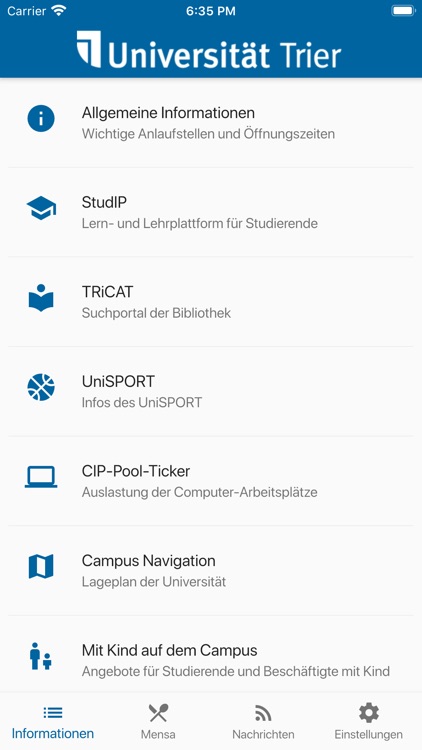 CampusApp Universität Trier