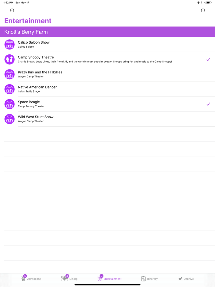 ThemePark ChecklistBuena Park