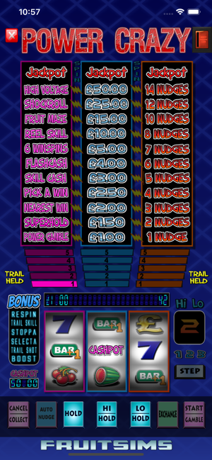 Power Crazy Fruit Machine Game