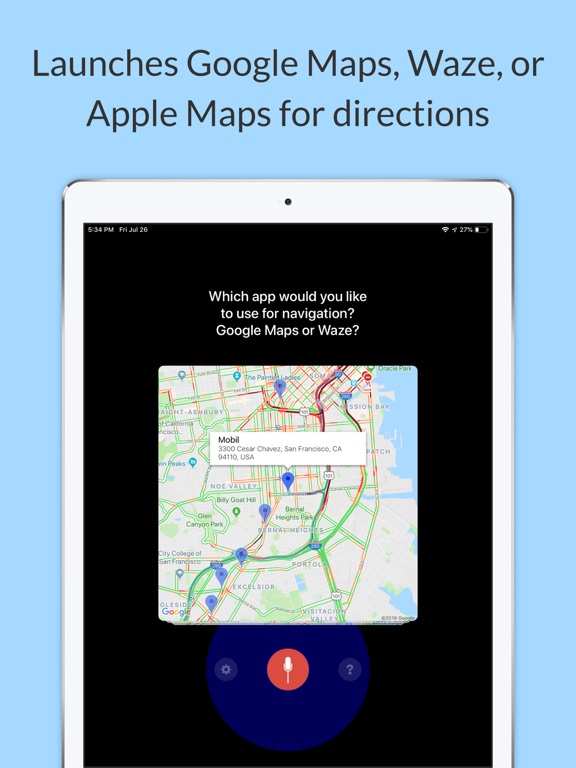 Voice Copilot iPad screenshot 5 - Navigation app