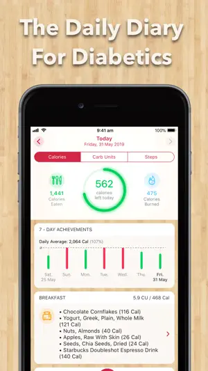 Carb Unit Diary for Diabetics screenshot 1