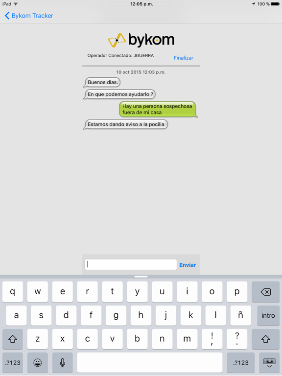 Bykom Tracker iPad screenshot