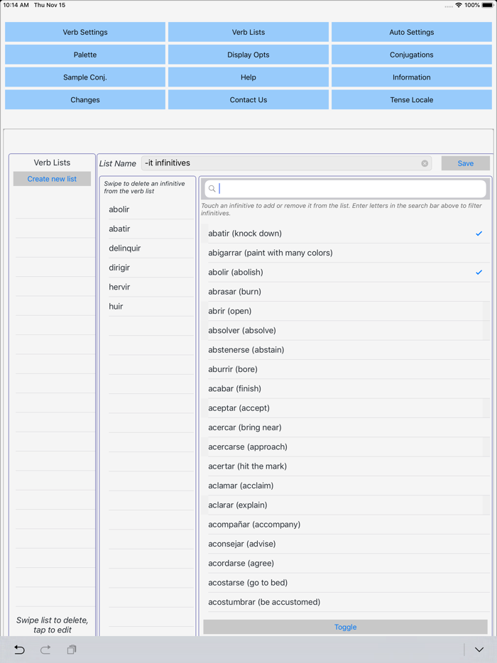 Verbos - Spanish Verb Trainer