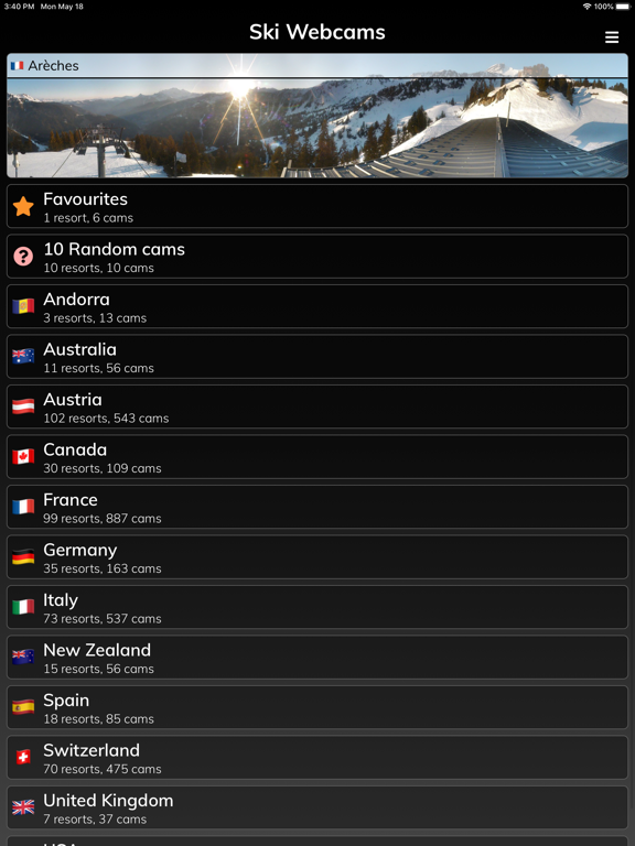 Screenshot #4 pour Ski Webcams