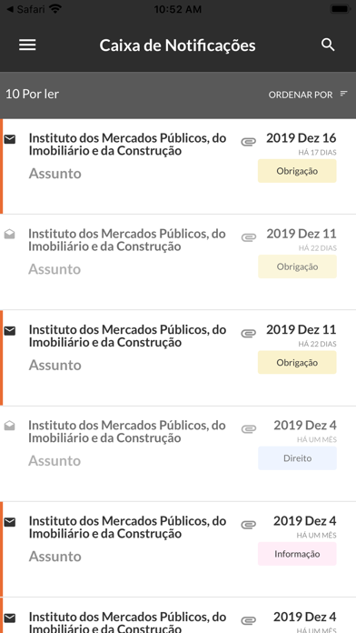 Notificações Eletrónicas Screenshot