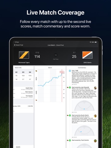 Footy Live for iPad: AFL statsのおすすめ画像1
