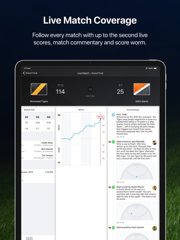 Screenshot #4 pour Footy Live for iPad: AFL stats