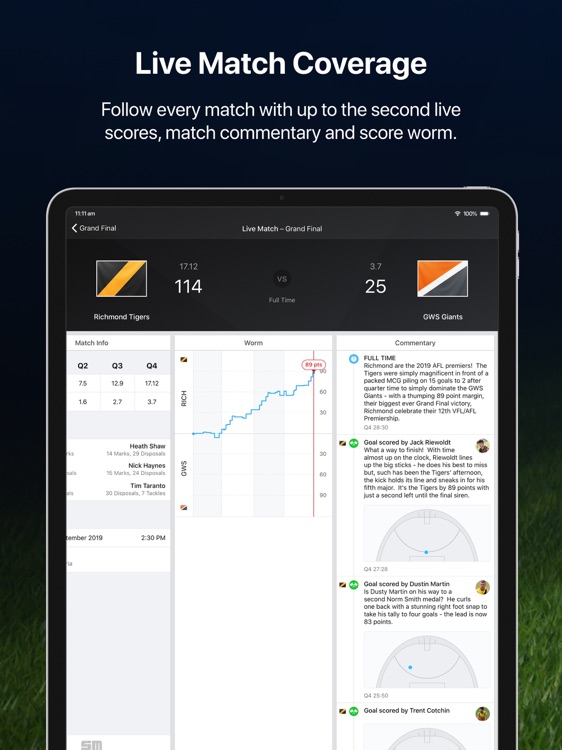 Footy Live for iPad: AFL news