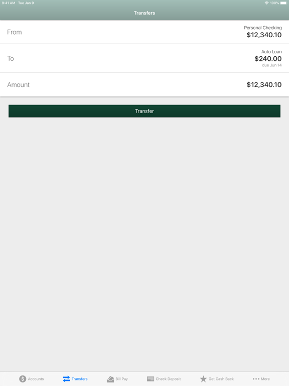 Pentucket Bank iPad screenshot 4 - Finance app