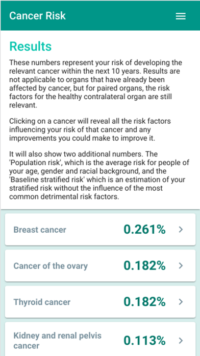 Cancer Risk Calculator screenshot 3