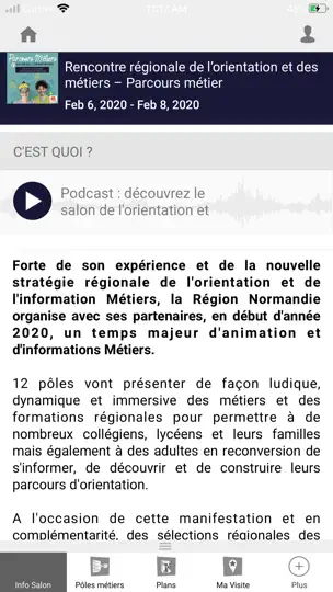 Capture d'écran de ParcoursMétiers-l’appli sur iPhone 2