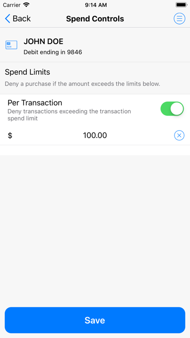 VisionCards VisionBank Screenshot