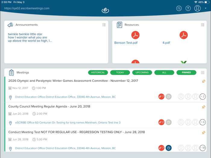 eSCRIBE Meetings Professional