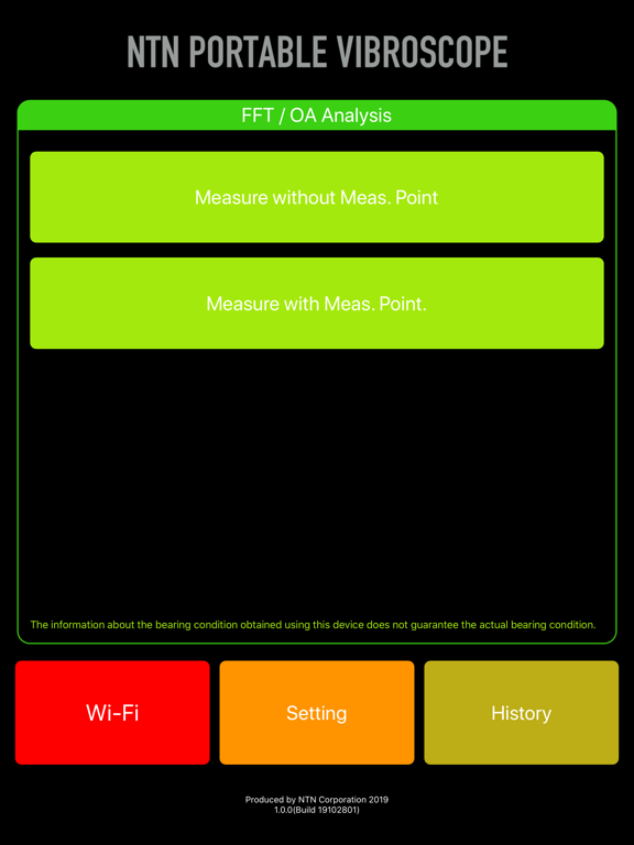 NTN PORTABLE VIBROSCOPE iPad screenshot 1 - Business app