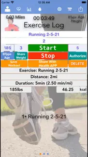 exercise log! iphone screenshot 1