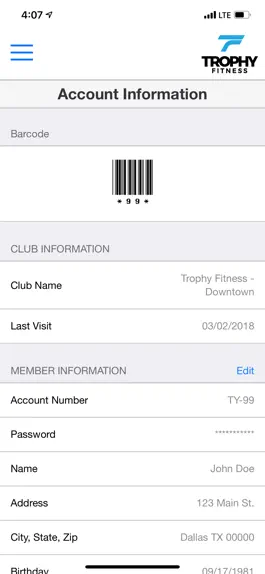 Game screenshot Trophy Fitness Member Portal apk