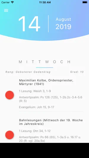 Liturgischer Kalender Immerwäh screenshot 2