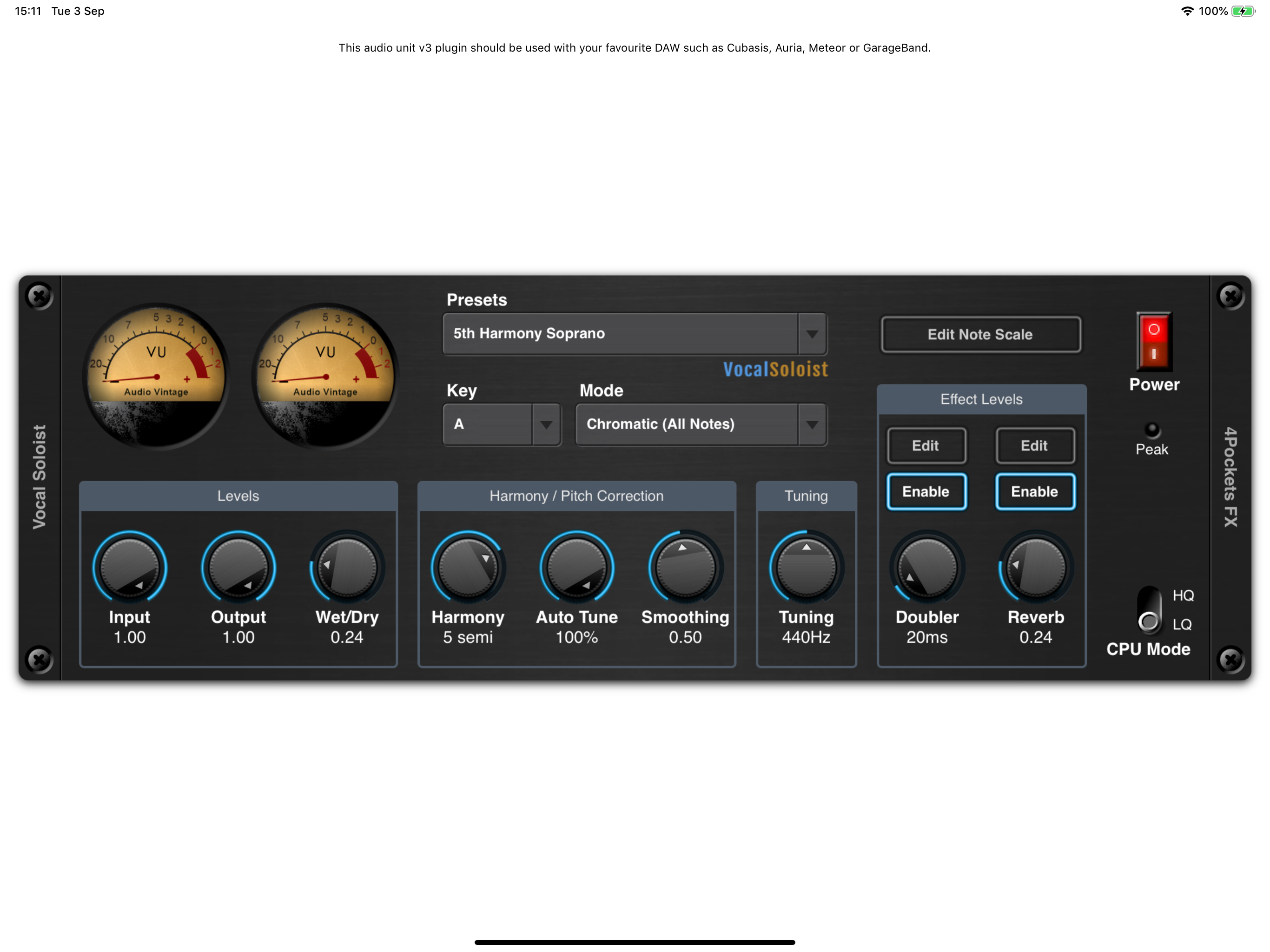 Vocal Soloist AUv3 Plugin