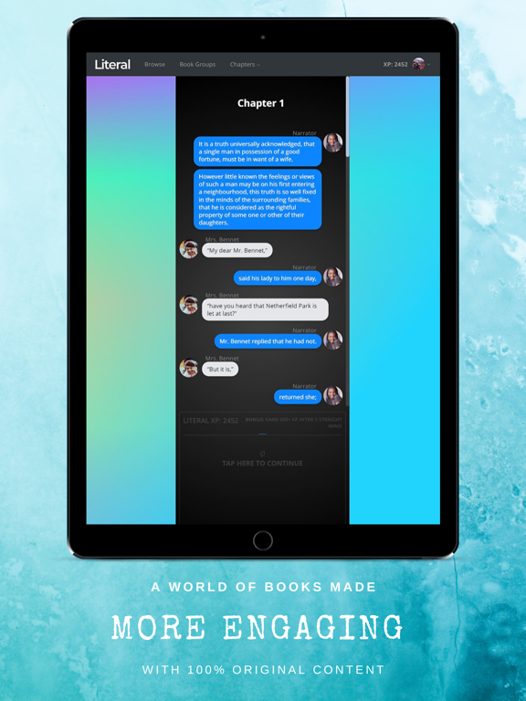 Literal: An Addictive Reader iPad screenshot 6 - Book app