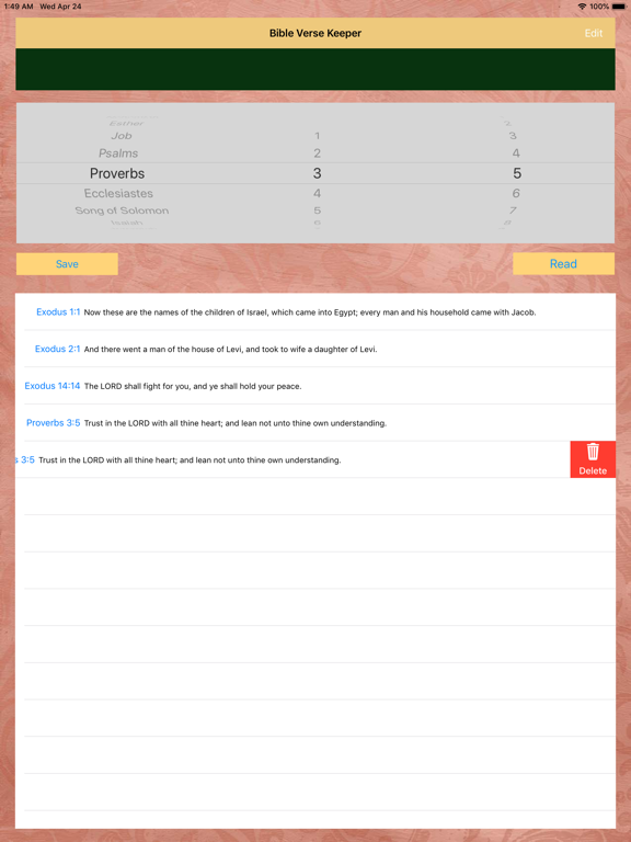 Bible Verse Keeper iPad screenshot 4 - Reference app