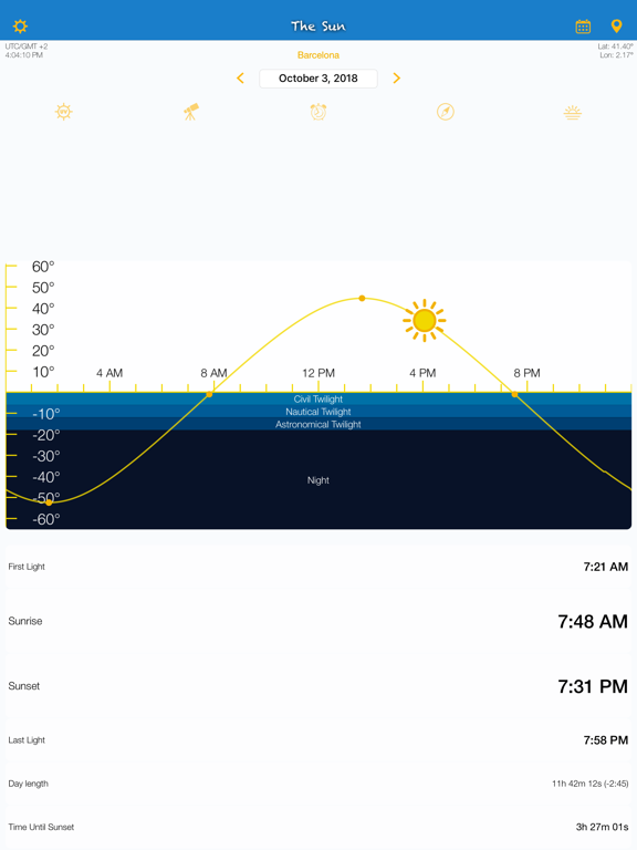 Screenshot #4 pour The Sun: Sunrise sunset Times
