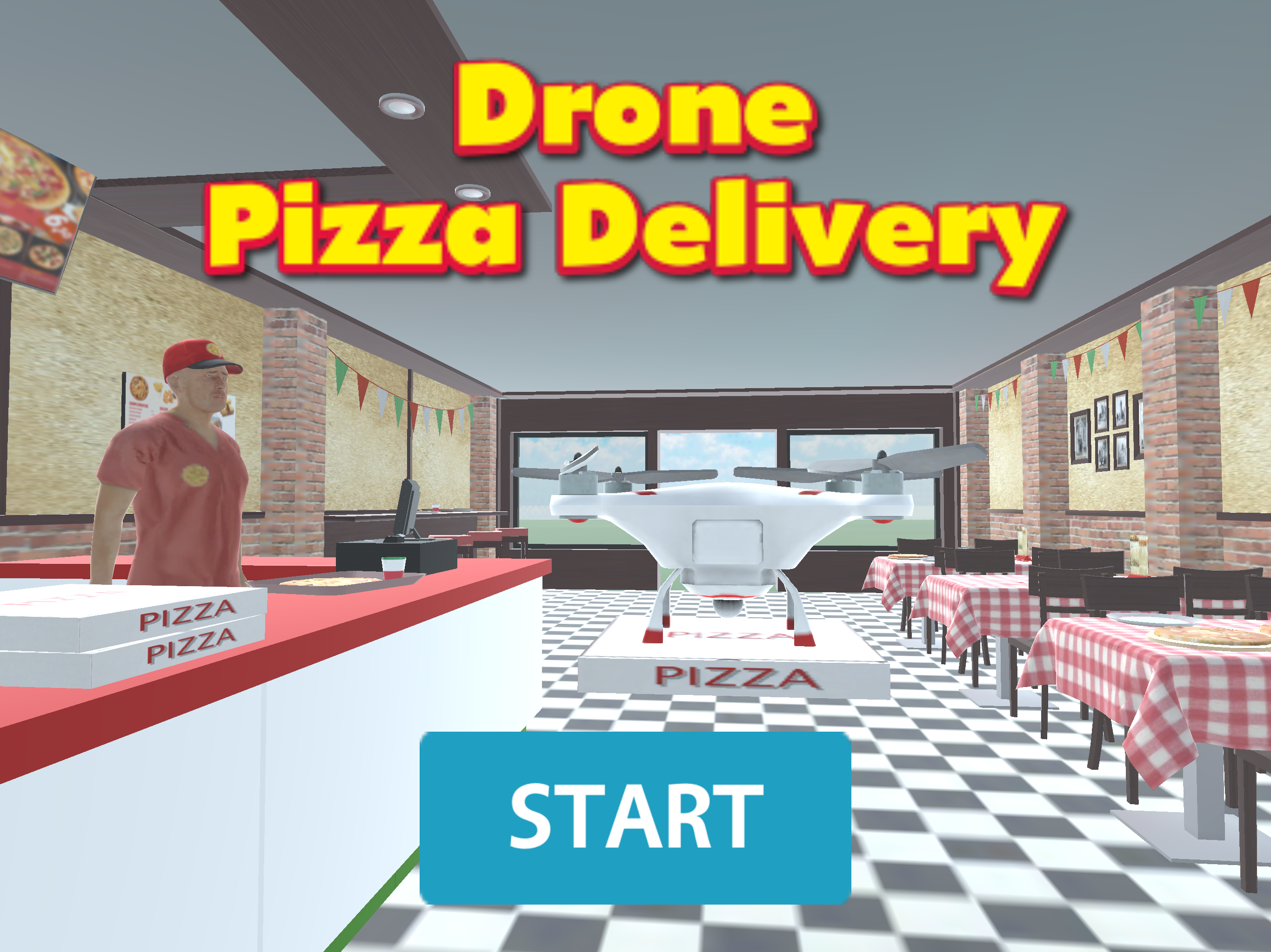 Drone Pizza Delivery 3D