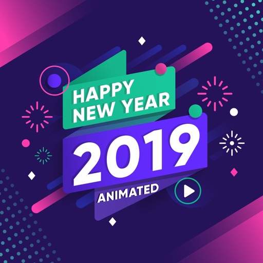 Animated 2020 Happy New Year icon