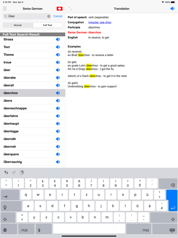 Screenshot #6 pour Swiss German Dictionary
