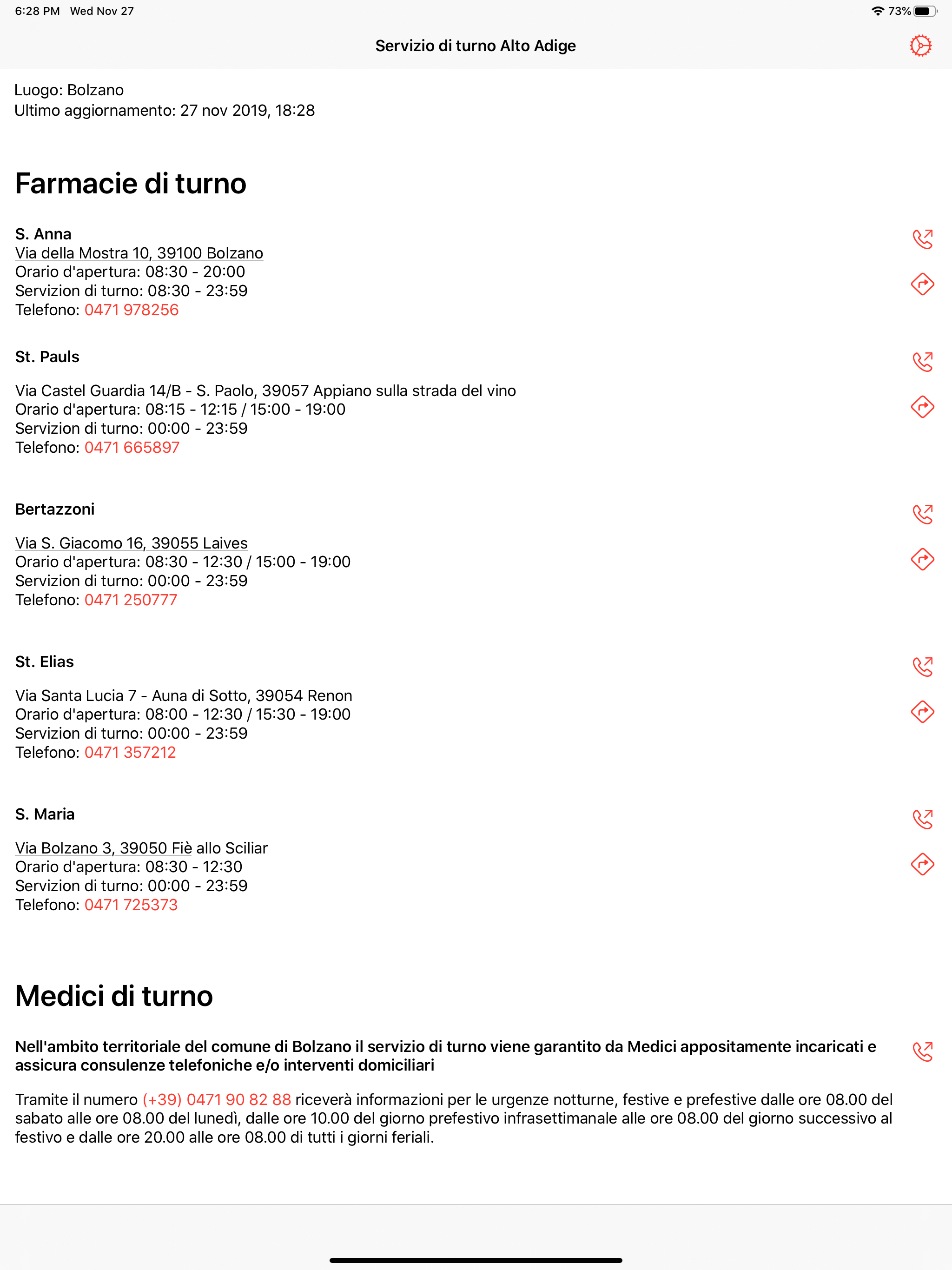 Servizio di turno Alto Adige screenshot 2