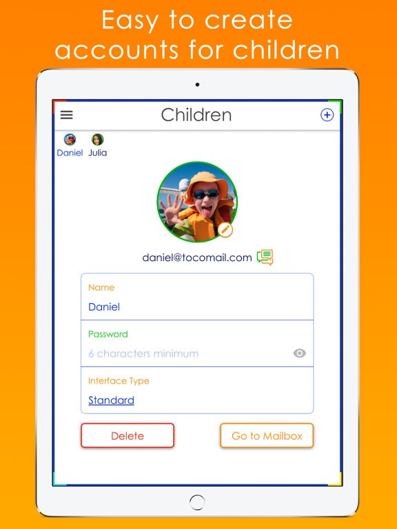 Tocomail - Email for Kids iPad screenshot 7 - Social Networking app