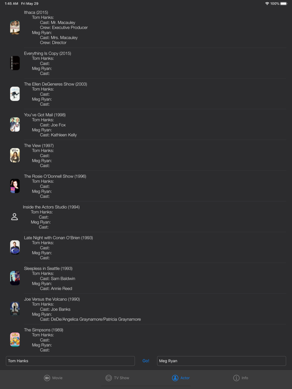 movieXcheck iPad screenshot