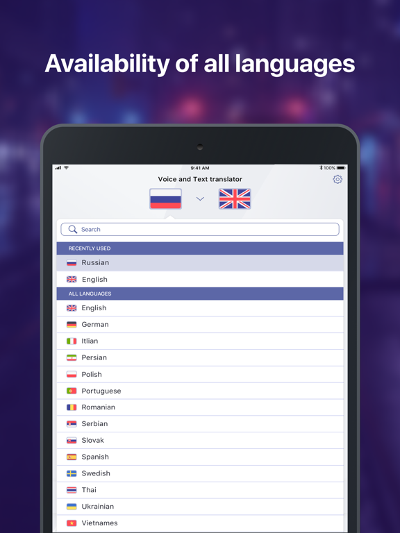 Voice and Text Translator App iPad screenshot 5 - Productivity app