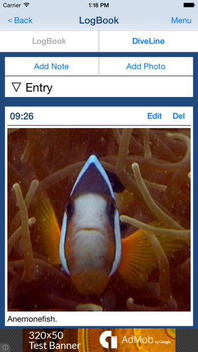 Screenshot #1 pour Diving Log - journal plongée