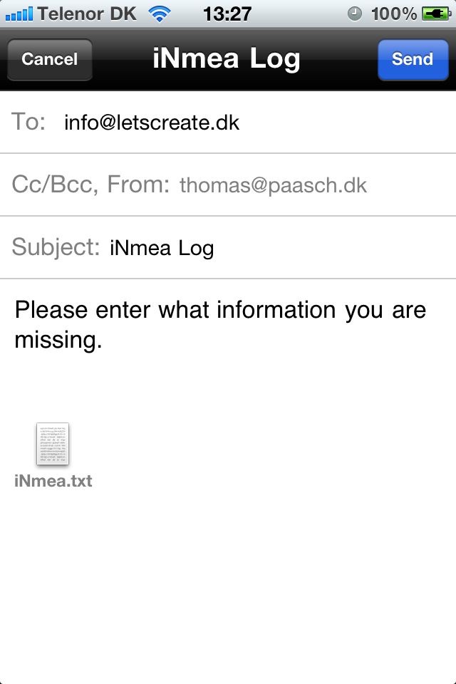 iNmea logger screenshot 3