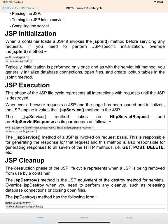Screenshot #5 pour Tutorial of JSP