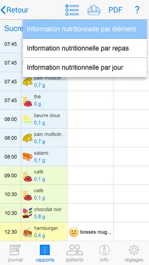Capture d'écran de FoodSQCare sur iPhone 8