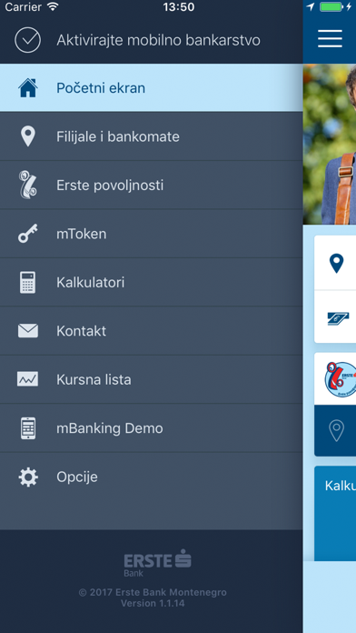 Erste mBanking Crna Gora Screenshot