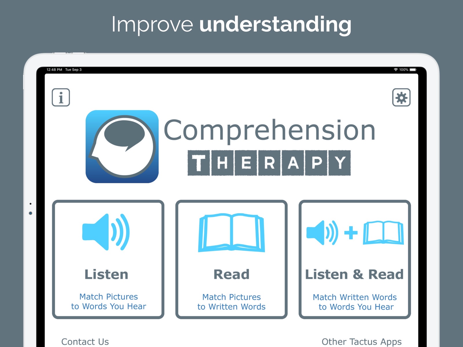 Comprehension Therapy ipad screenshot 1
