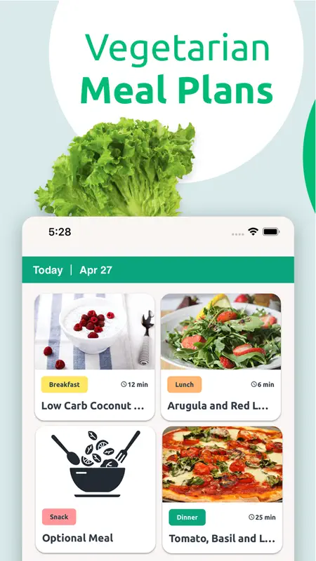 Vegetarian Meal Plan & Recipes screenshot 1 of 5