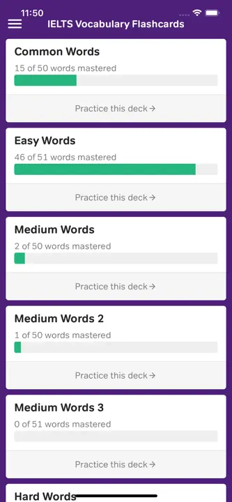 Vocabulary Flashcards: Screenshot 1 von 3