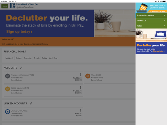 Itasca Bank & Trust Co. iPad screenshot 5 - Finance app